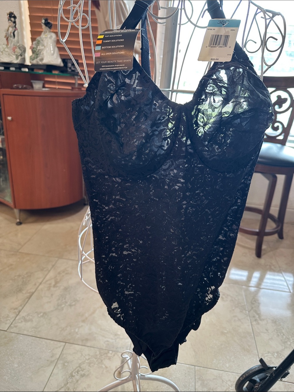 Bali Black Lace Underwire Shaping Bodysuit